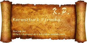 Kereszturi Piroska névjegykártya